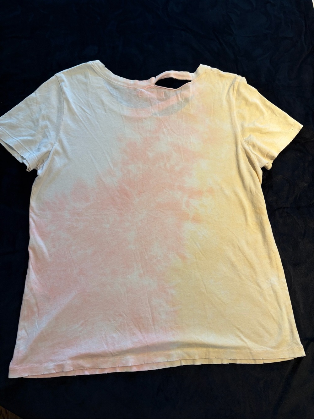 n:PHILANTHROPY Harlow Tie Dye Distressed Cutout Tee Pink Cream XS